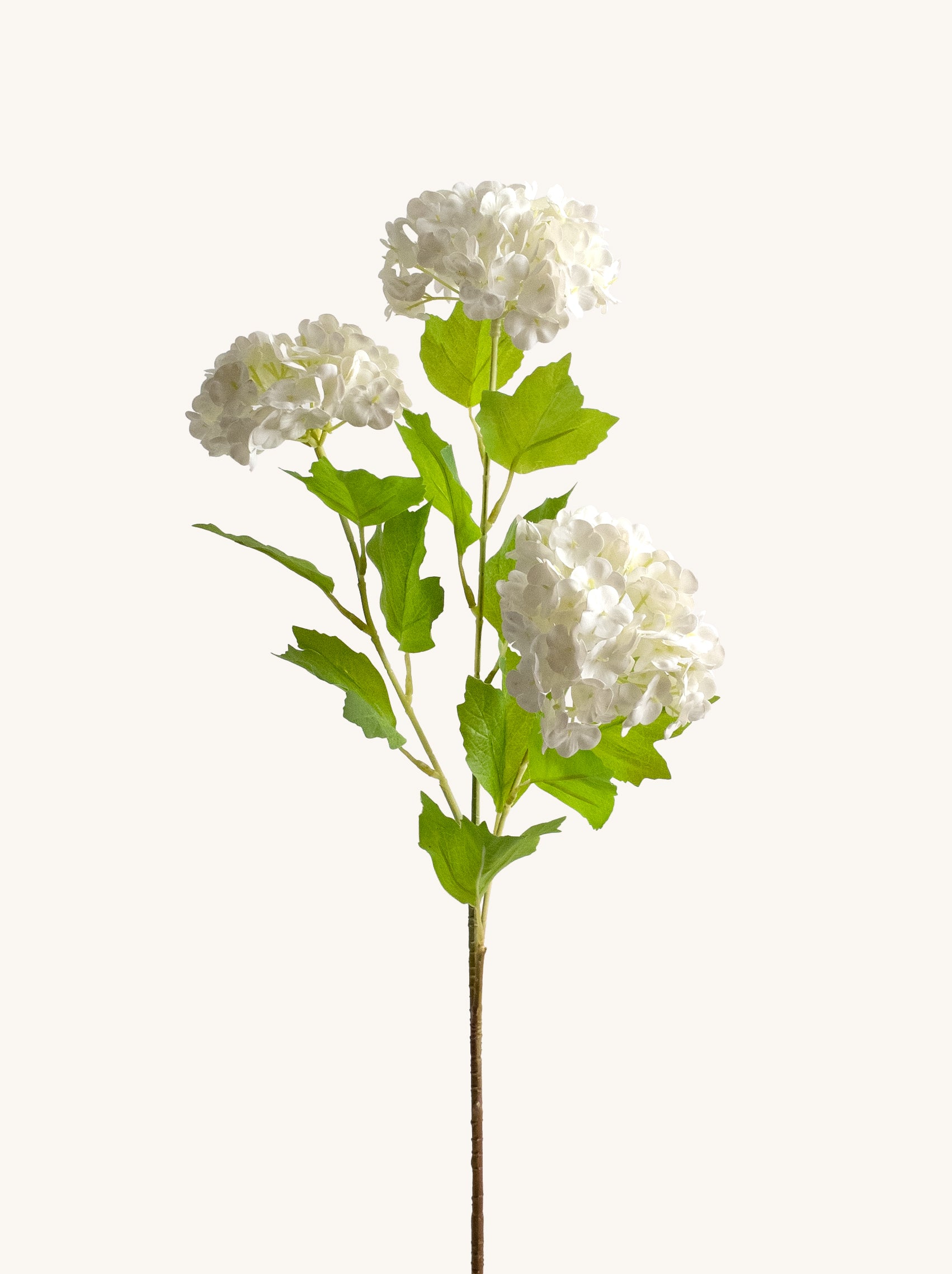 Crispy White Real-Touch Faux Snowball Flowers - 27"