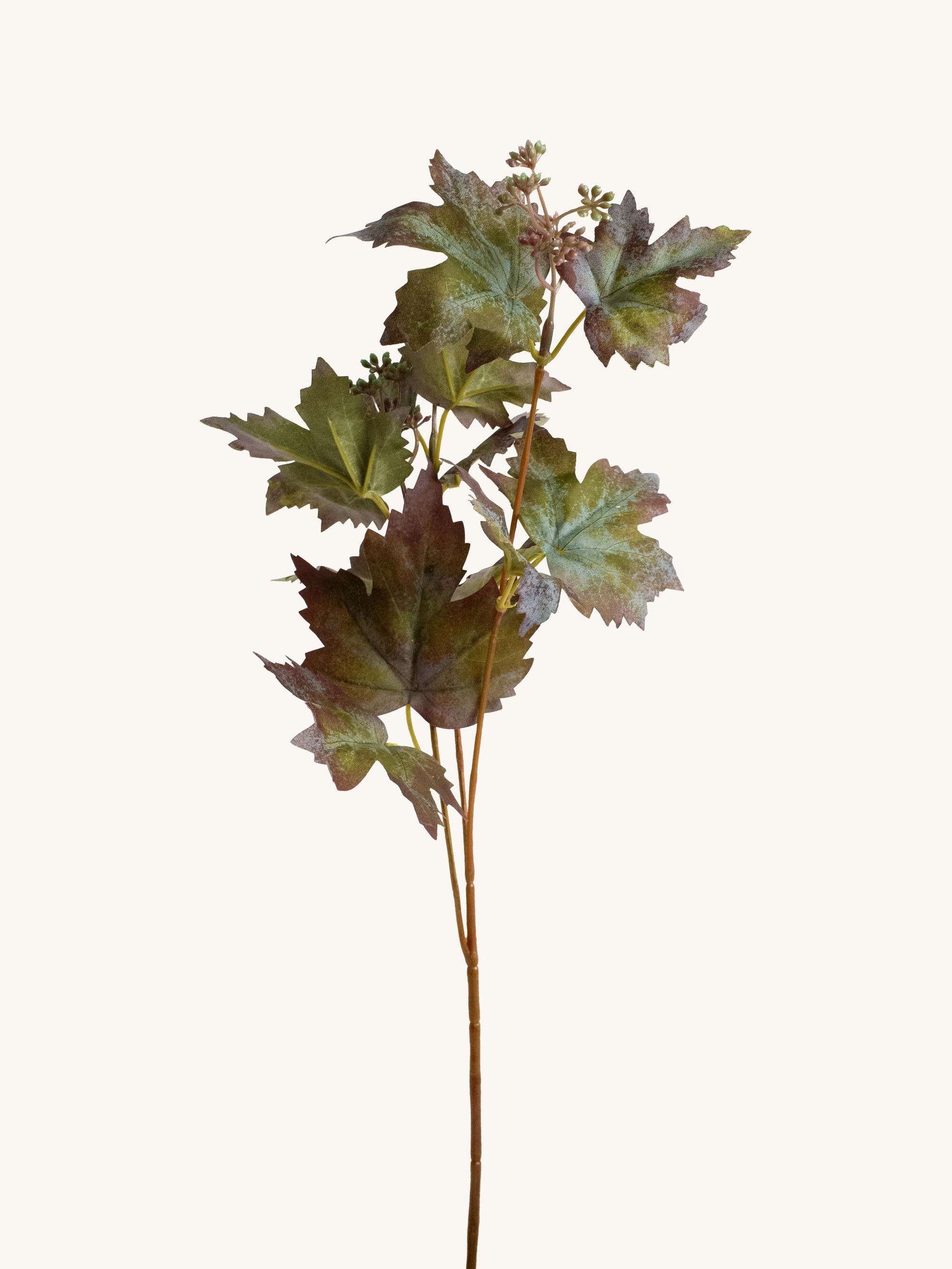Autumn Blush Green Artificial Maple Leaves - 21"