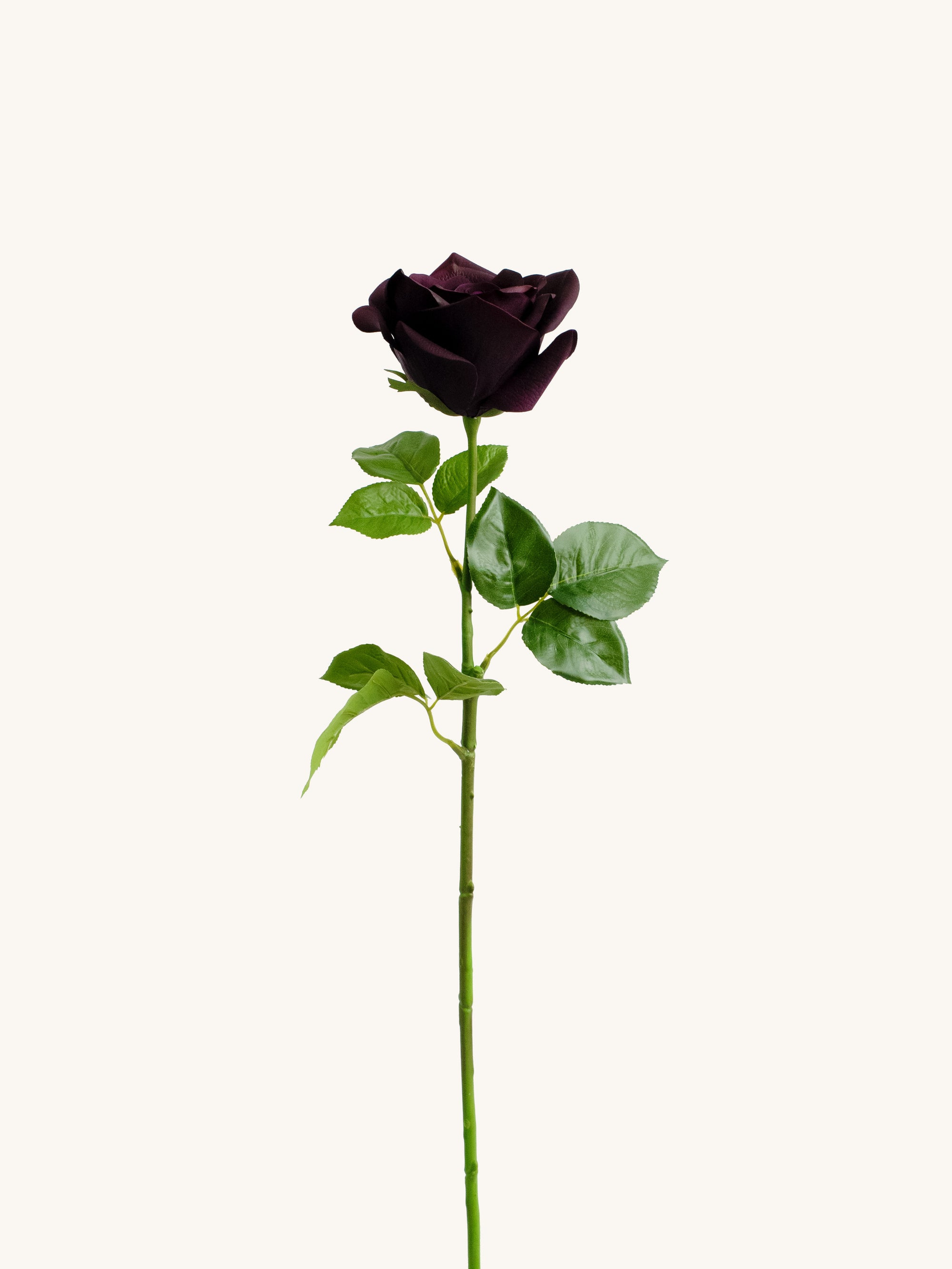 Artificial Black Baccara Rose - 25.5"