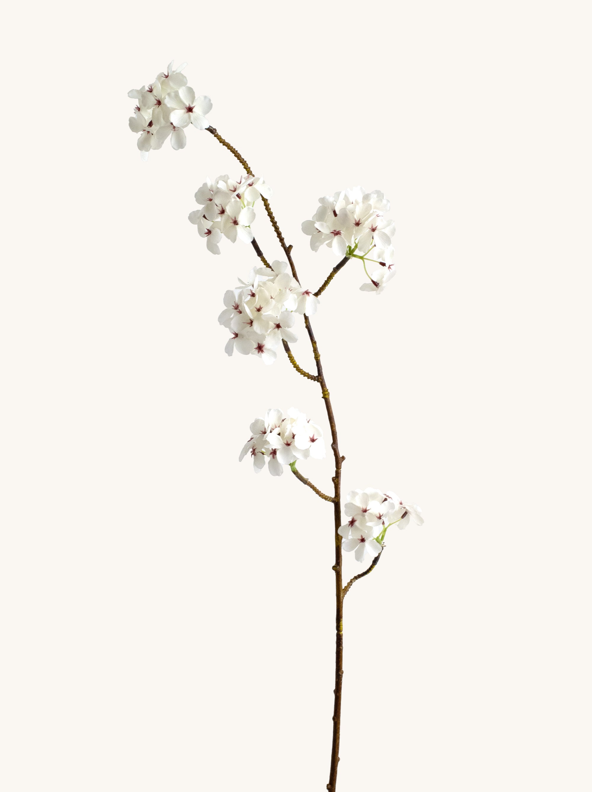 White Faux Pear Blossom Branch - 35“