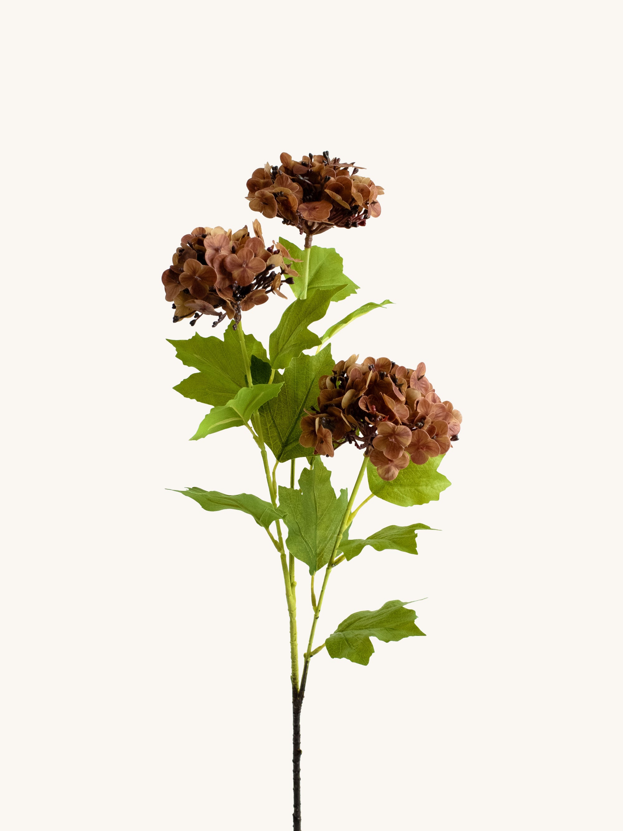 Antique Bronze Faux Real-Touch Snowball Flowers - 27"