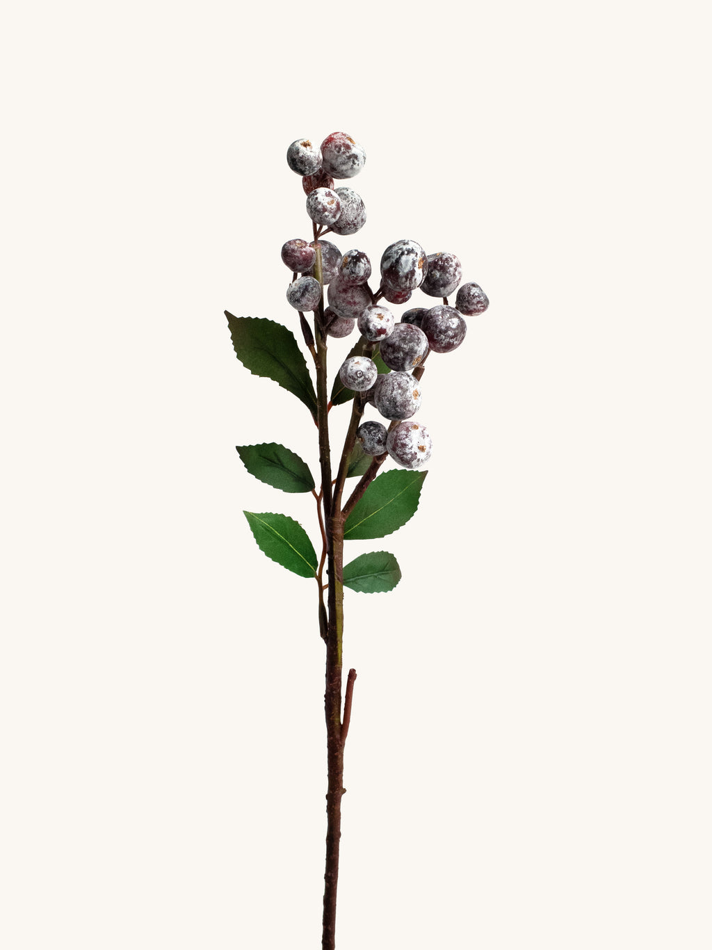 Burgundy Artificial Frosted Berry Branch - 18"