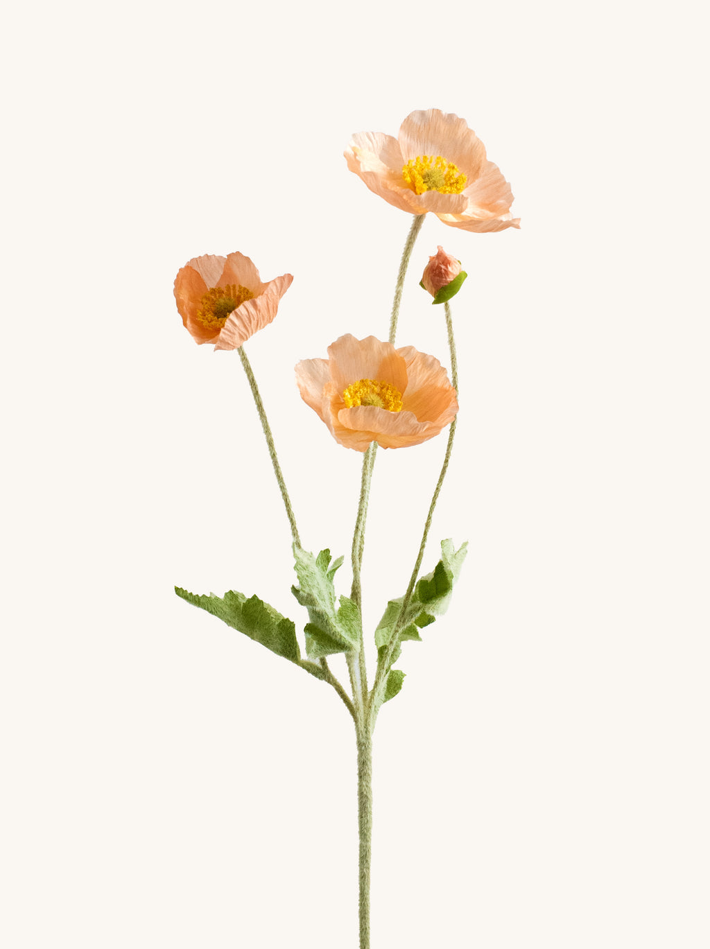 Champagne Artificial Poppy Flowers - 24"