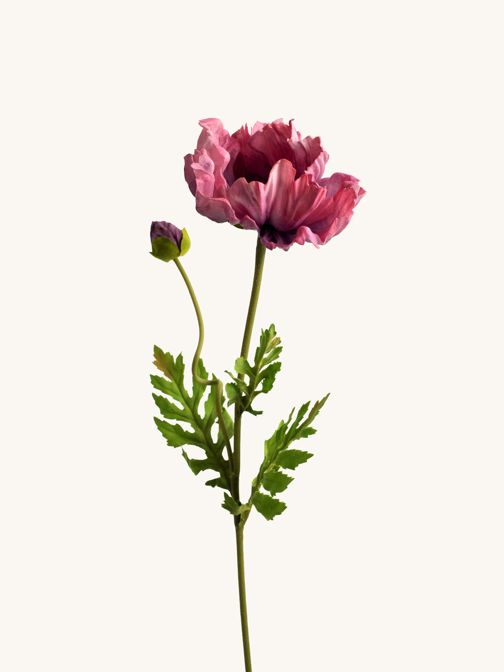Grape Purple Faux Poppy Flowers- 25"