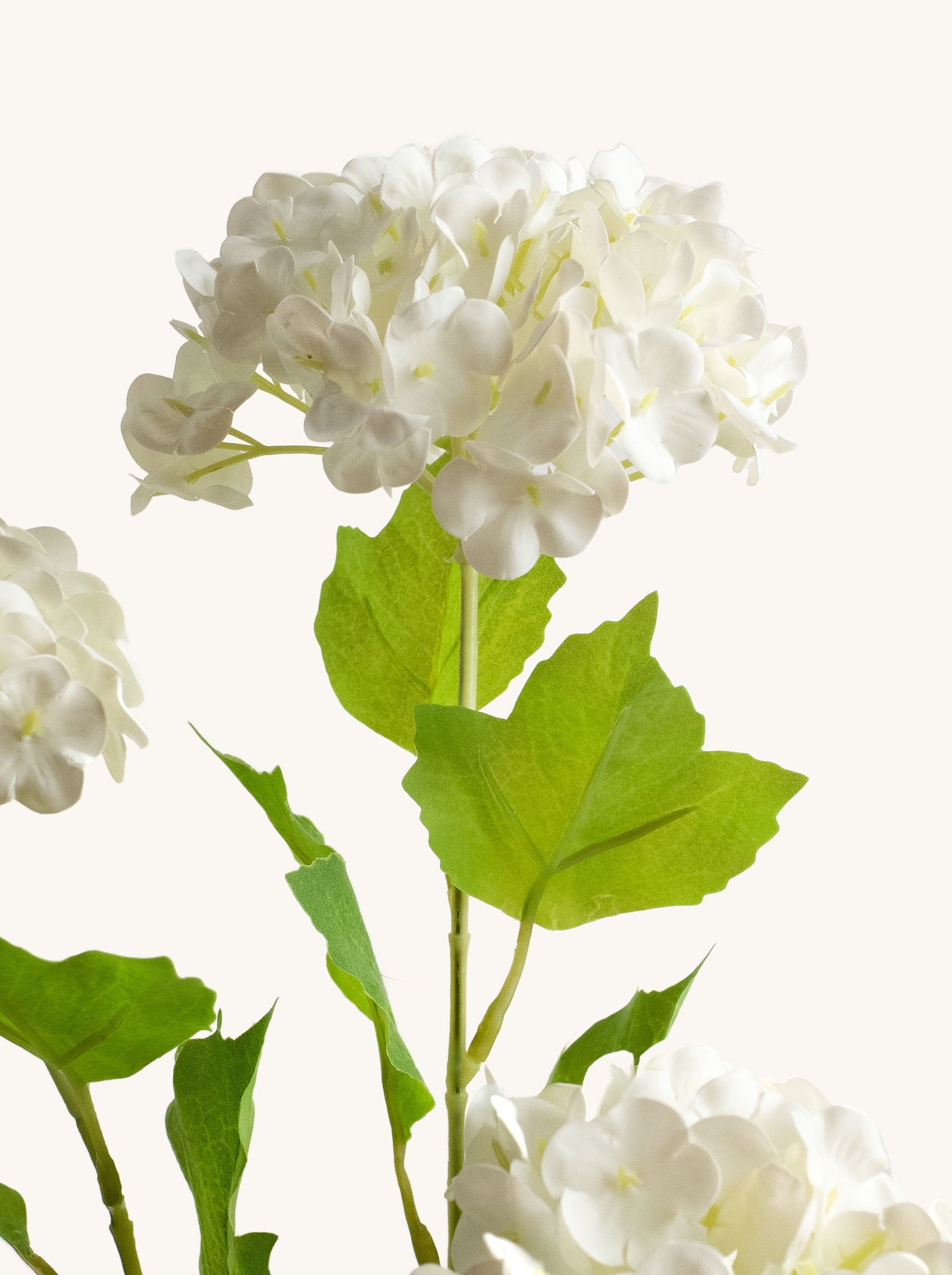 Crispy White Real-Touch Faux Snowball Flowers - 27"