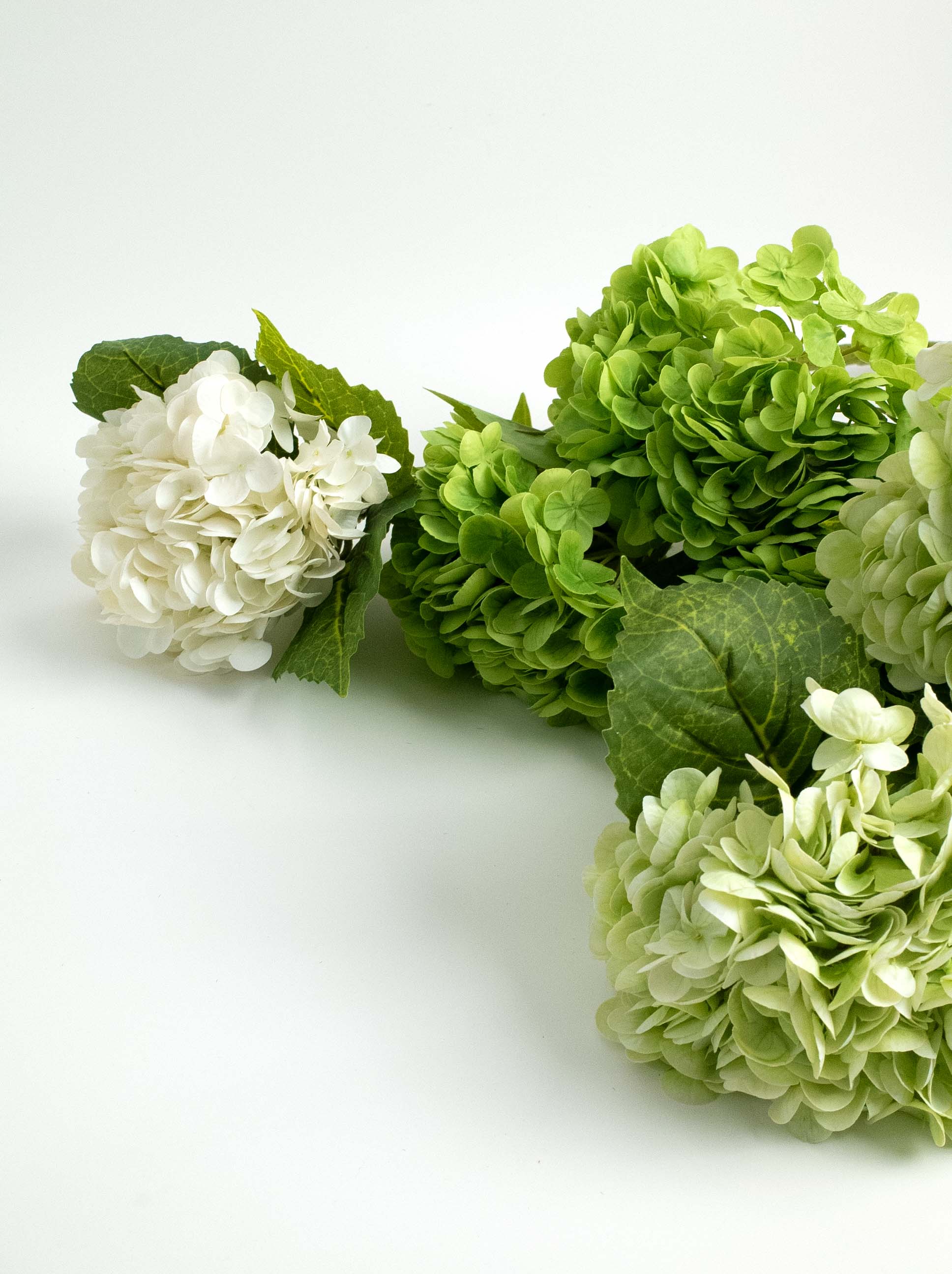 Green Real-Touch Faux Hydrangea Flower - 19"