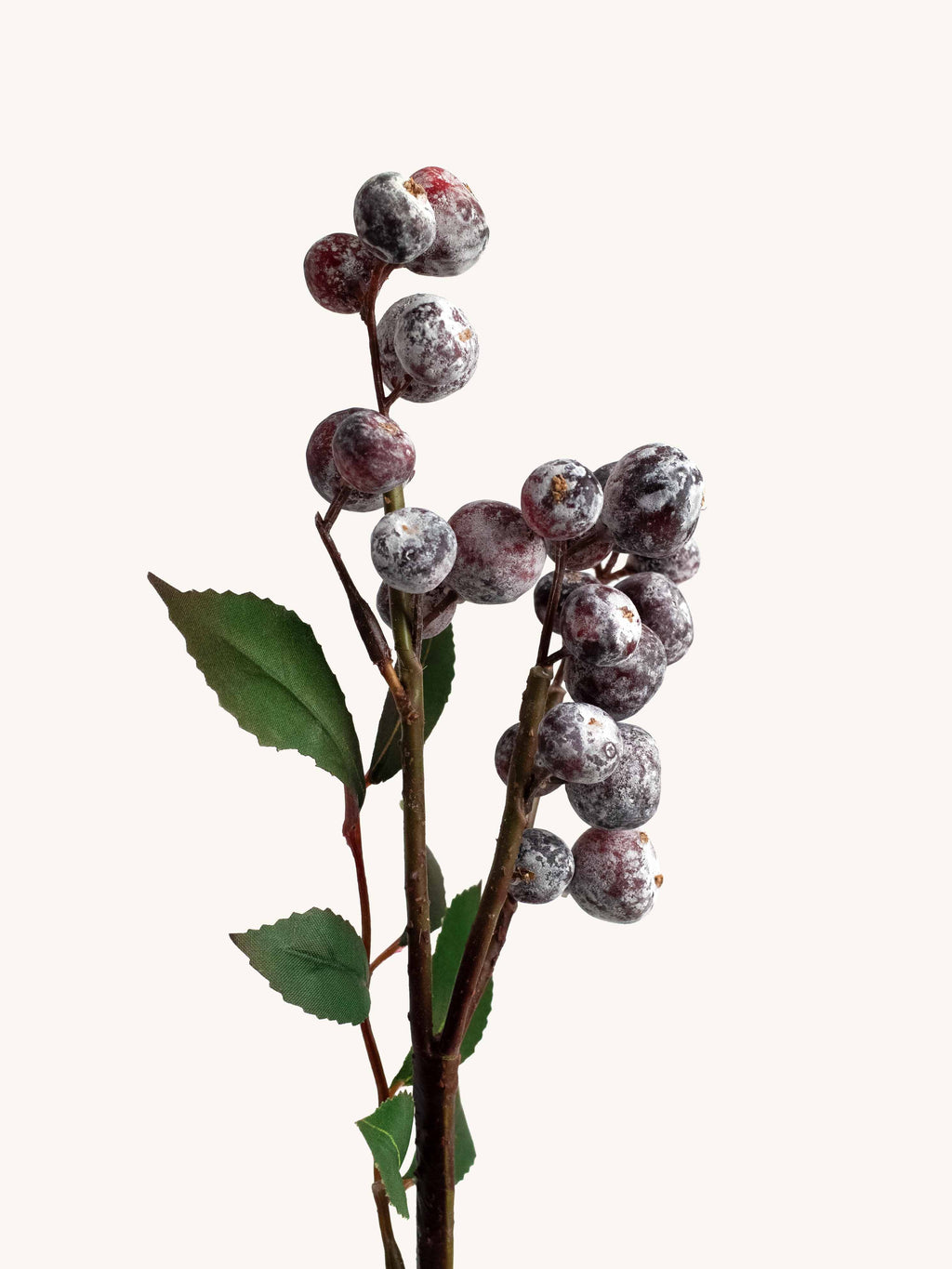 Burgundy Artificial Frosted Berry Branch - 18"