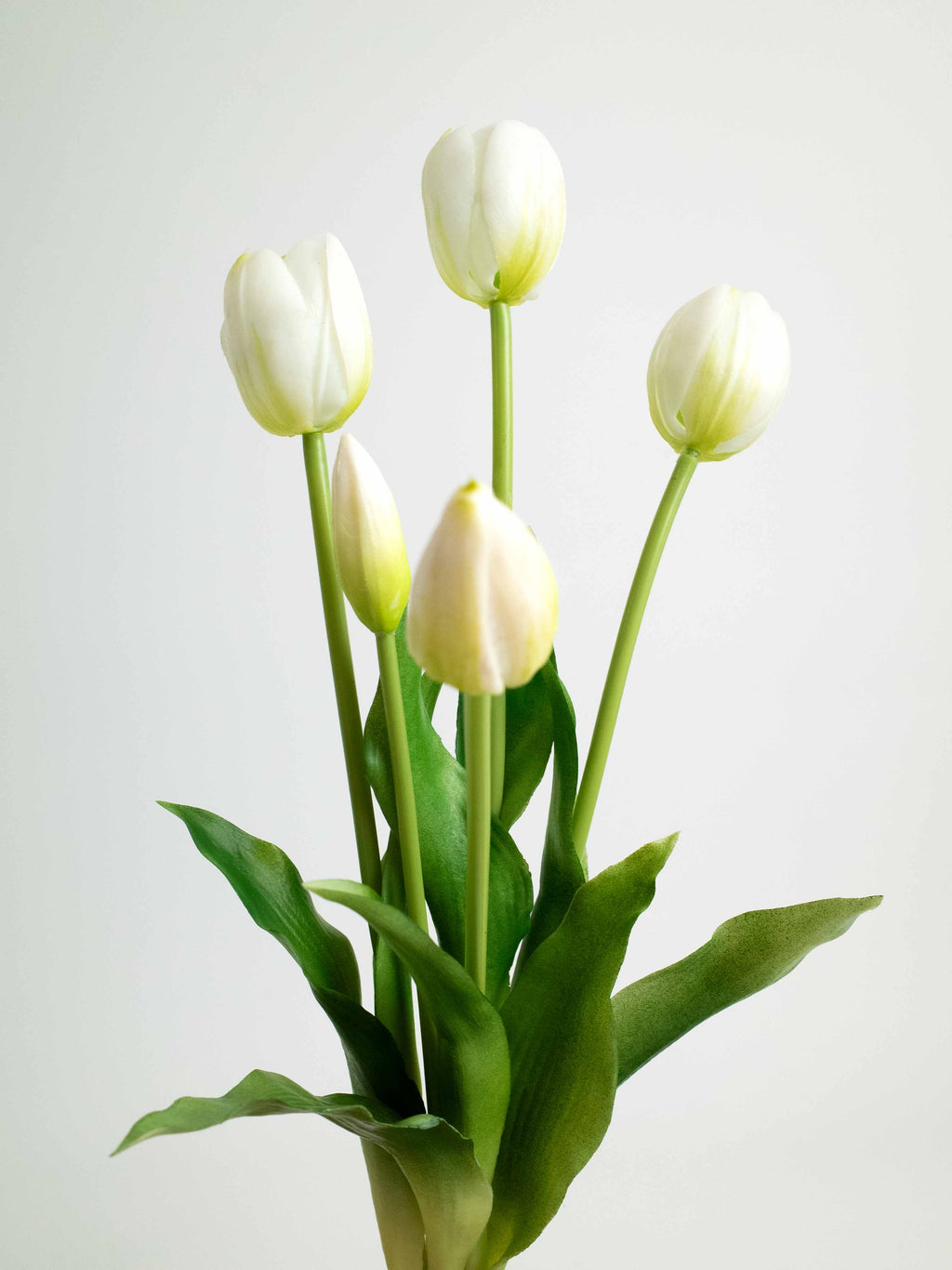 White Artificial Tulip Flower Bundle of 5 - 15"