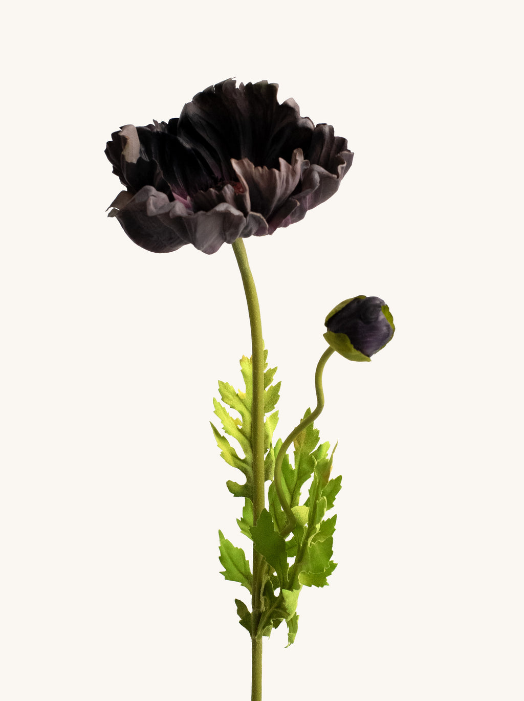 Dark Purple Faux Poppy Flowers- 25"