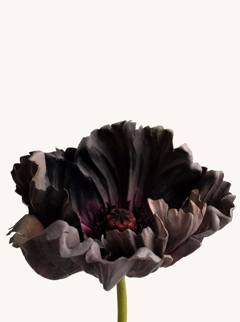 Dark Purple Faux Poppy Flowers- 25"