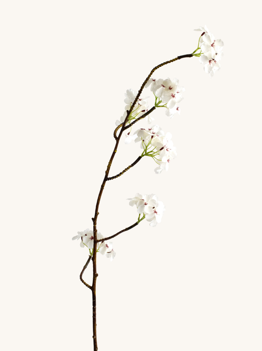 White Faux Pear Blossom Branch - 35“