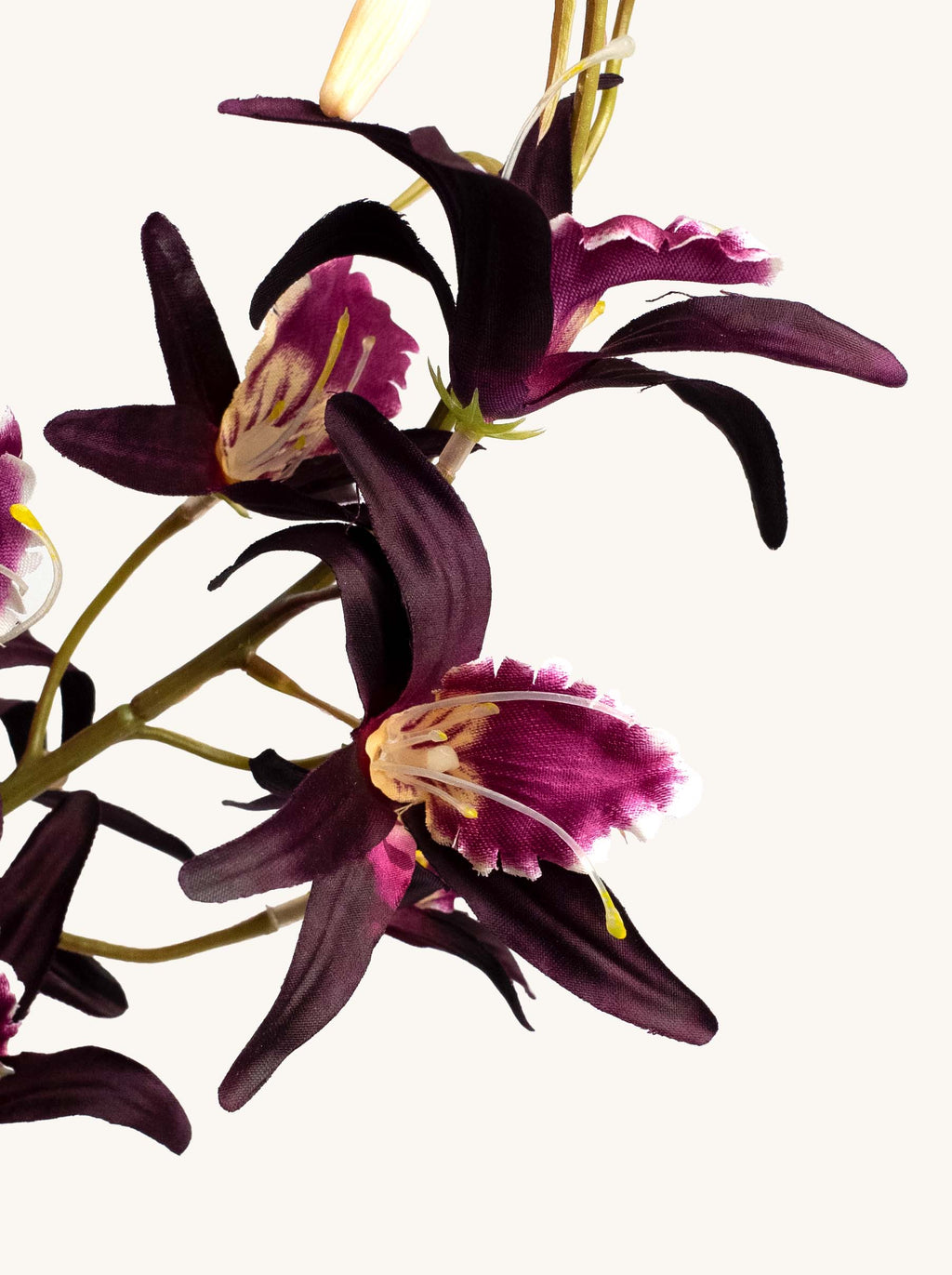 Deep Purple Faux Dendrobium Orchid Spray - 32"