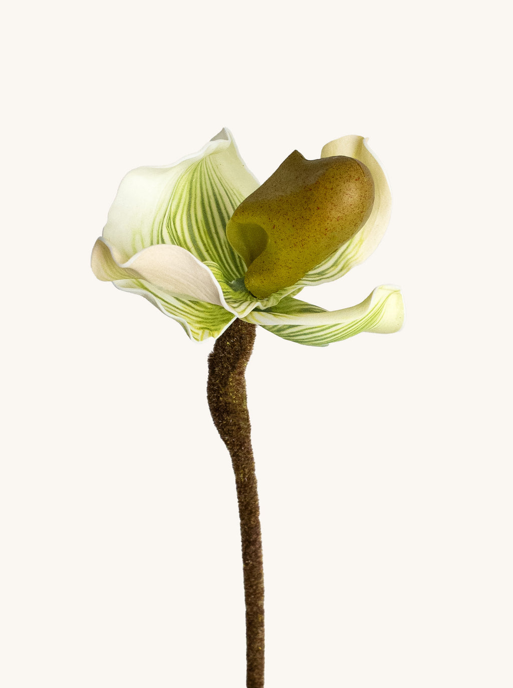 Green Faux Lady's Slipper Orchid - 19.5"