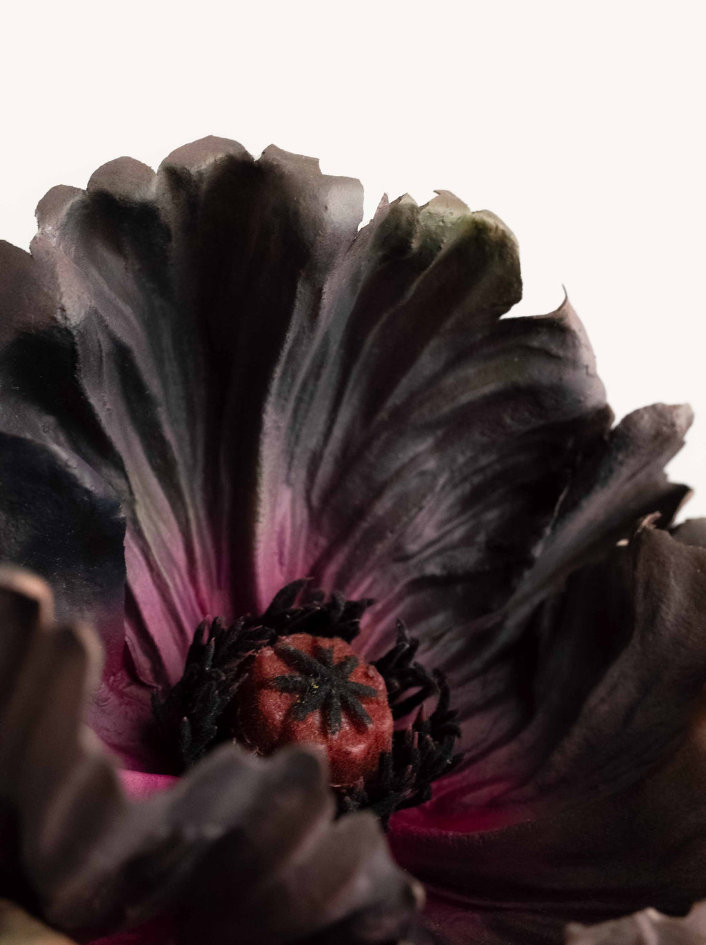Dark Purple Faux Poppy Flowers- 25"
