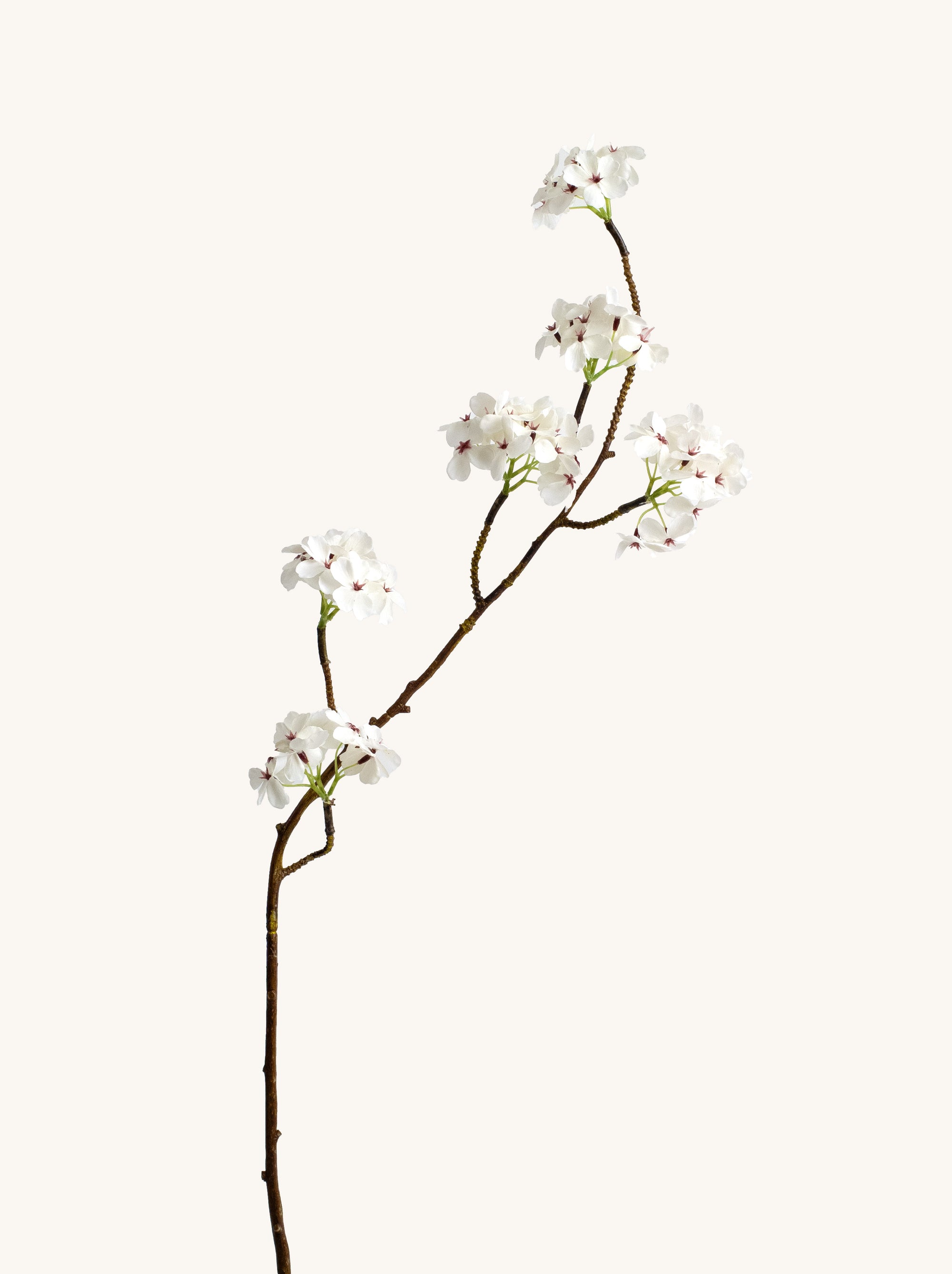 White Faux Pear Blossom Branch - 35“