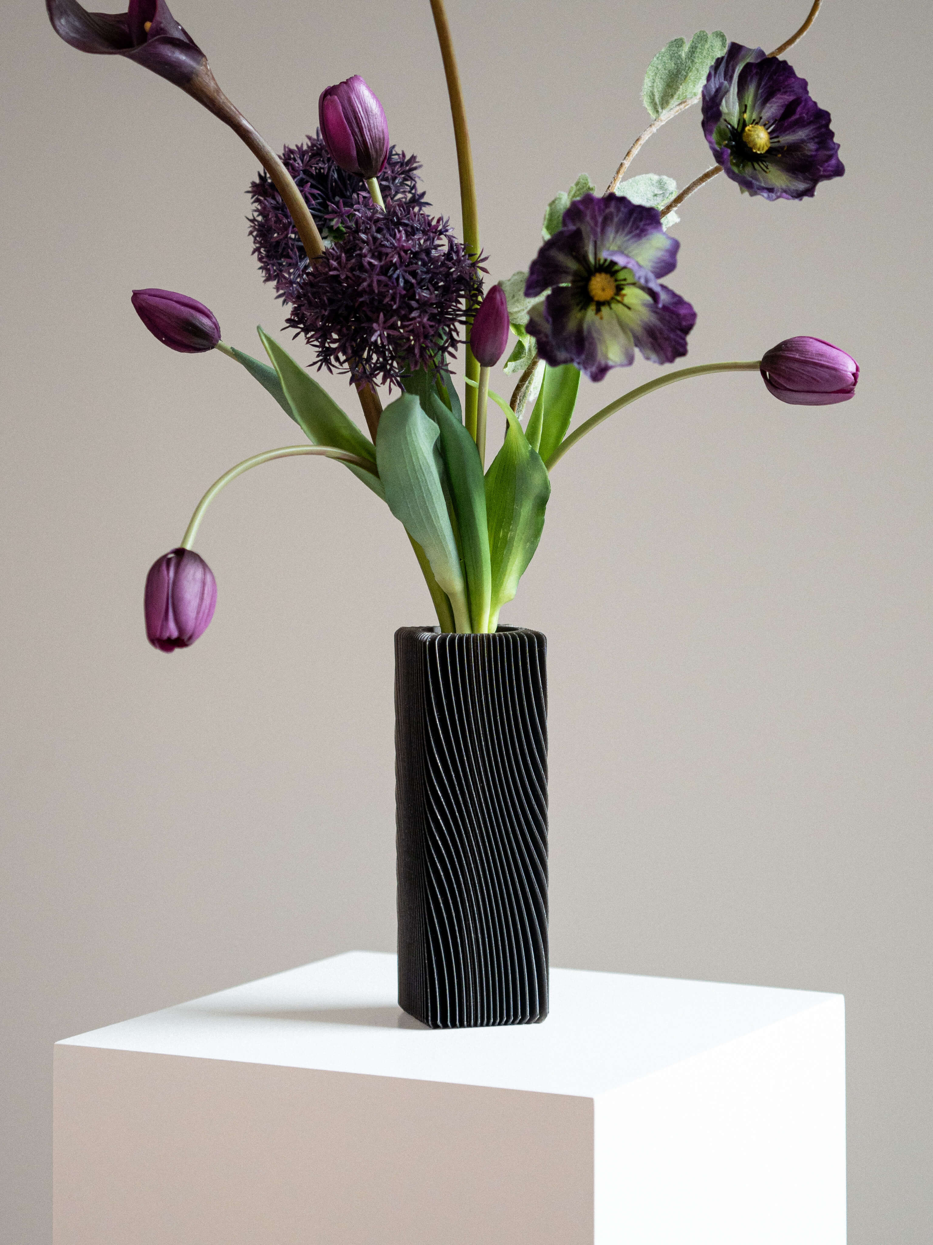 Obsidian Flow 3D Printed Vase
