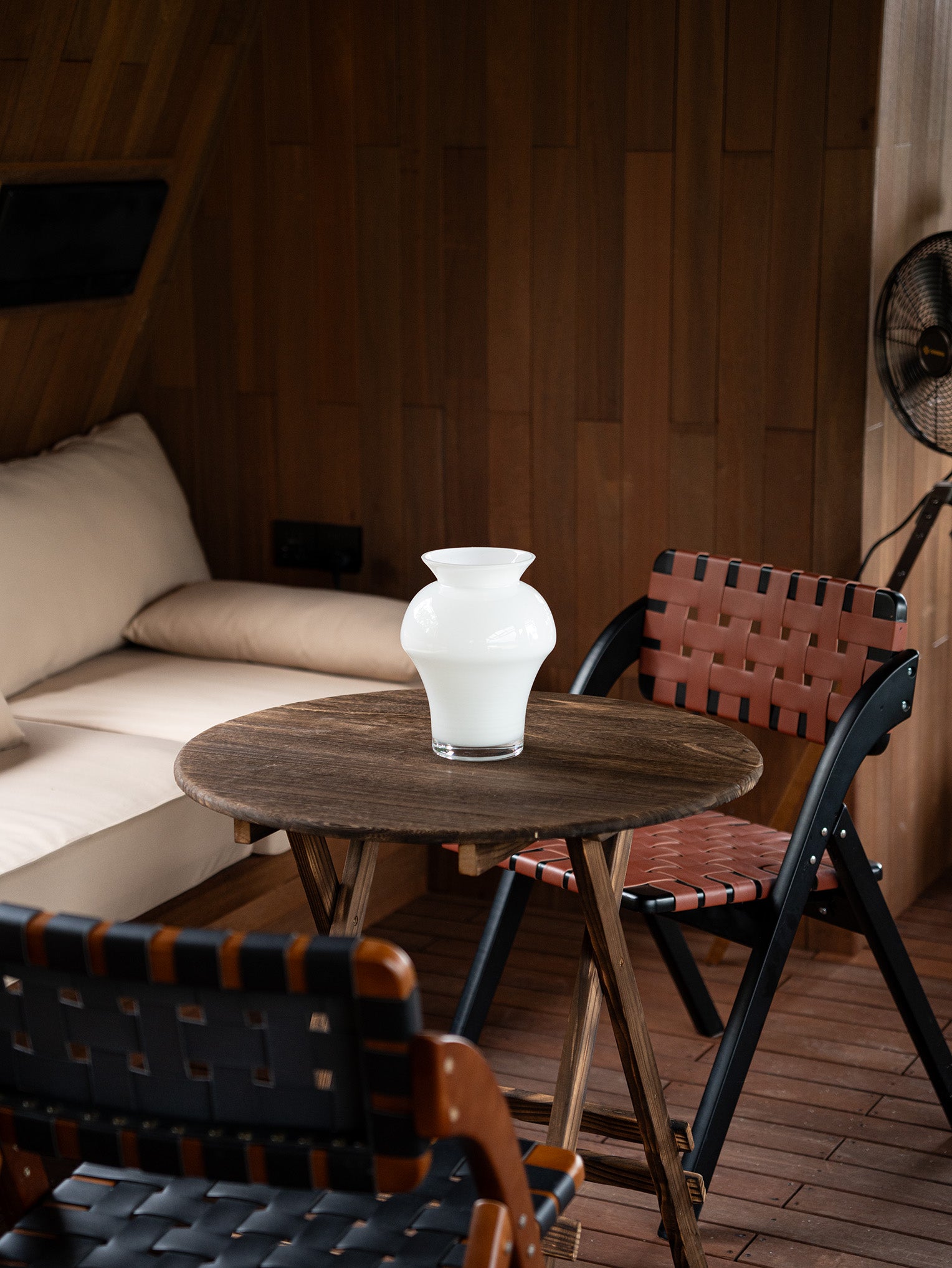 White Opaline — Hand Blown Glass Vase