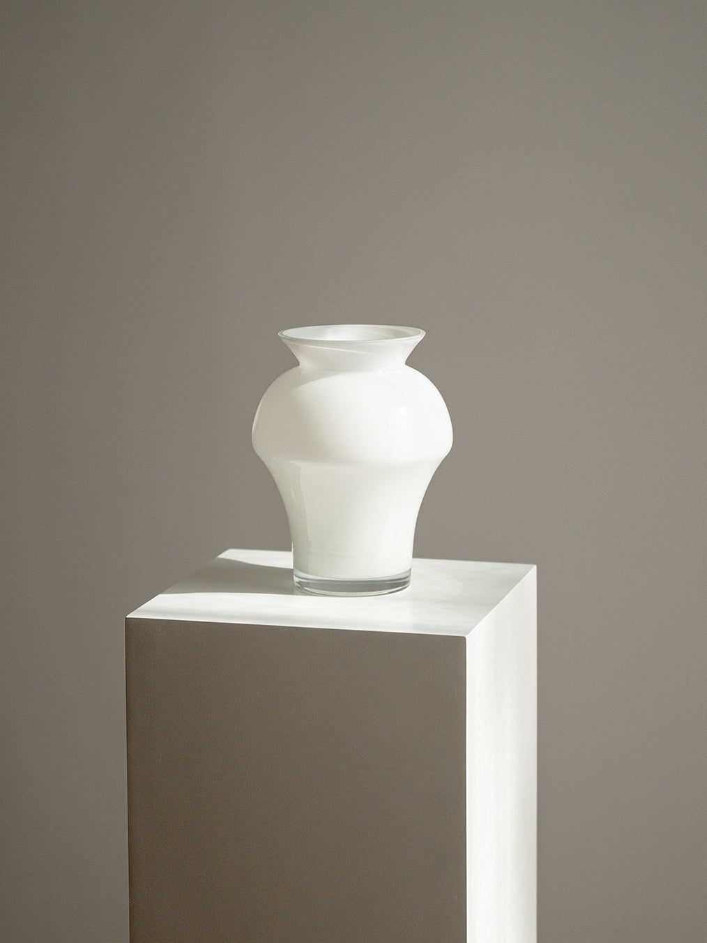 White Opaline — Hand Blown Glass Vase